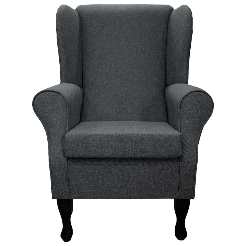 74cm Wide Tufted Wingback Chair, Matte Black