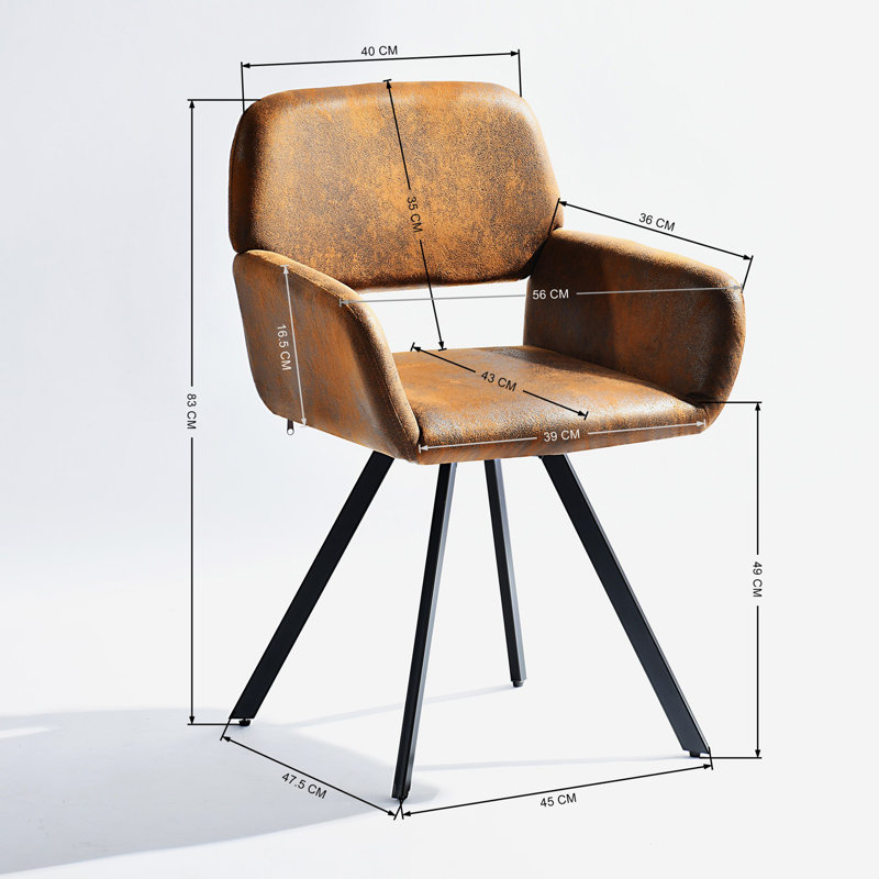 Kerrville 49cm H Upholstered Metal Parsons Chair in Brown