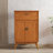 Draper 32"W Solid Hardood Mid Century Bar Cabinet with Bottle Storage, Stemware Rack and Metal Base
