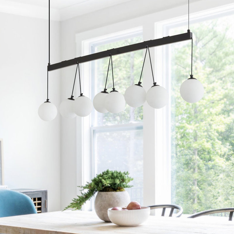 Moderne 8 - luminaire suspendu pour espace de vie - ampoule incandescente utilisable avec globe G9 ajustable 15,7 59 po