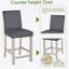 Ensemble de table 5 pièces à hauteur de comptoir, ensemble de table de cuisine en bois avec table carrée et 4 chaises rembourrées, ensemble de table de salle à manger à hauteur de comptoir avec décoration en cristal et ensemble de chaises, gris argenté-1080833032-1080833143