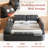 Multi-Functional Bed, Solid Wood Frame and Faux Leather Upholstery, Remote-Controlled Massage Recliner on the Left, Modern LED Lights, Bluetooth Speakers, USB Charging Ports, Adjustable Backrest-99194257-99194254