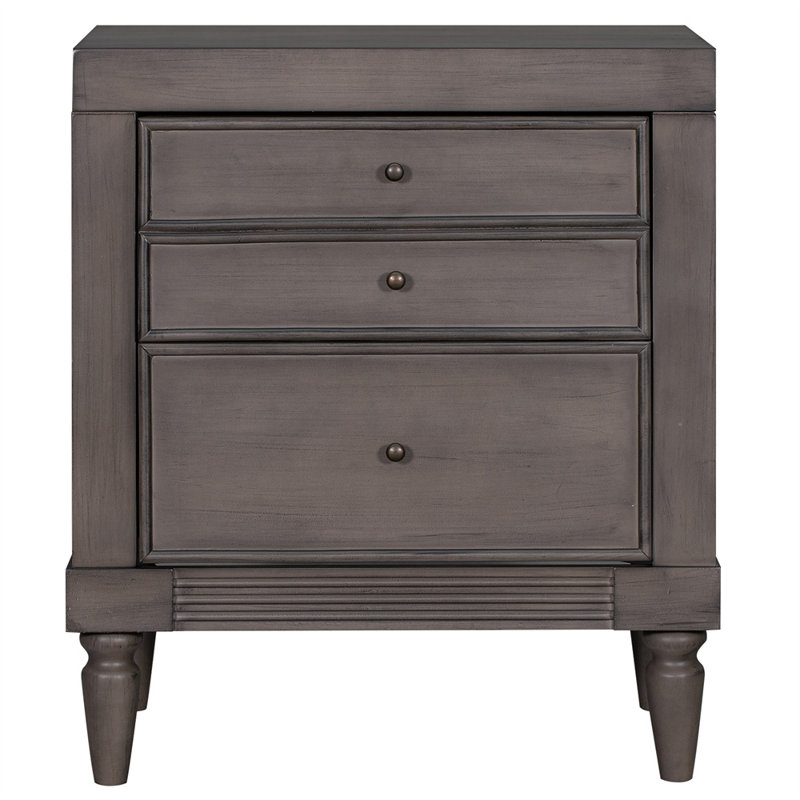 Table de chevet 3 tiroirs Seabolt, Gris