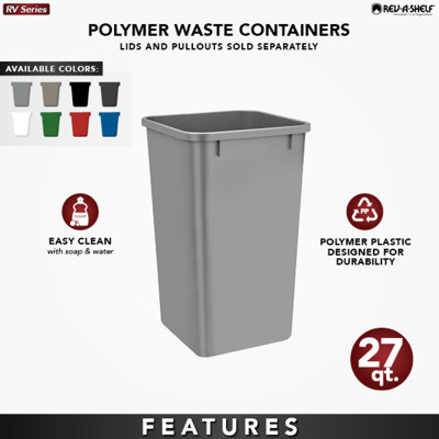 White Steel Pullout Waste/Trash Container