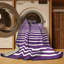 Tapis mauve à rayures horizontales lavable à la machine-1250565169
