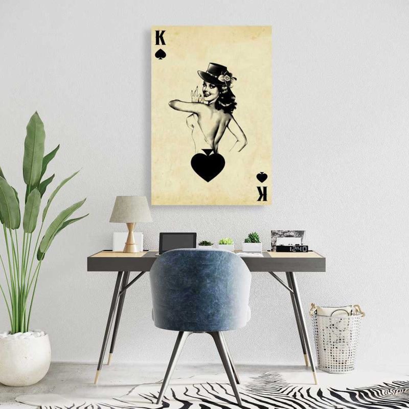 «King of Spades» - Toile rétro sépia