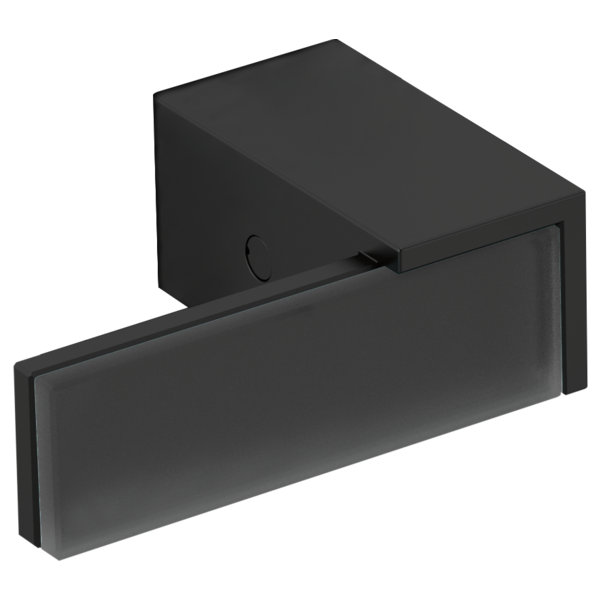 Siderna® Two-Handle Wall Mount Tub Filler, Matte Black, Lever with glass black insert