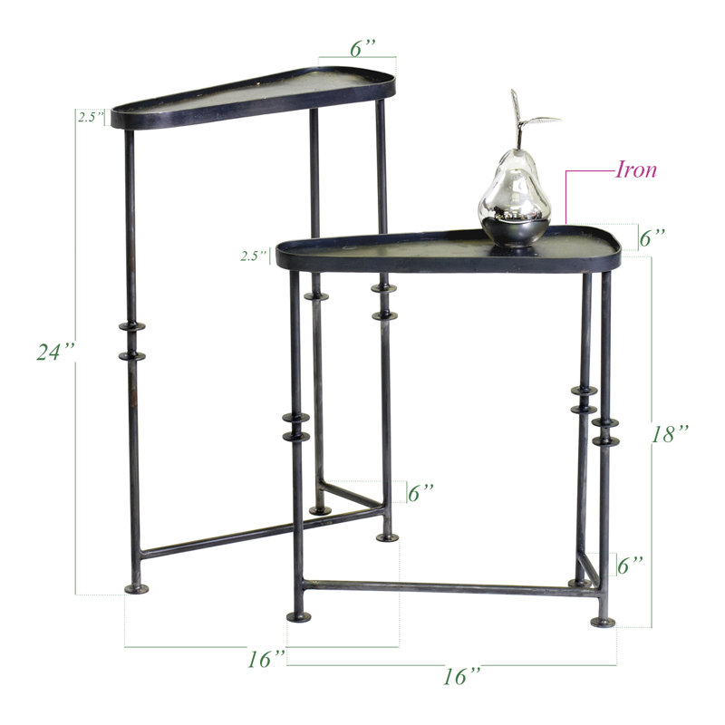 Ensemble de 2 tables de bout