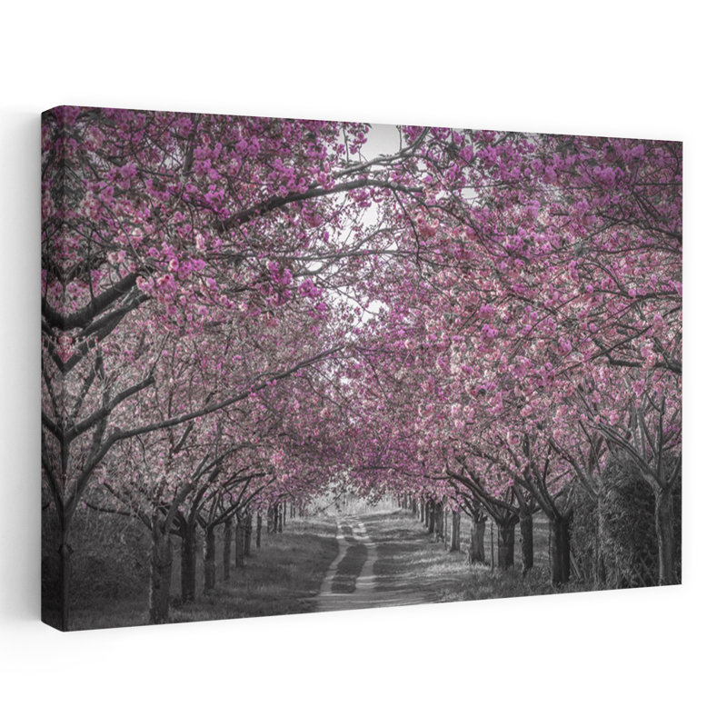 Cerisier en fleurs, paysage paisible, impression sereine, cerisier, nature, printemps, art mural, 40" H x 60" W
