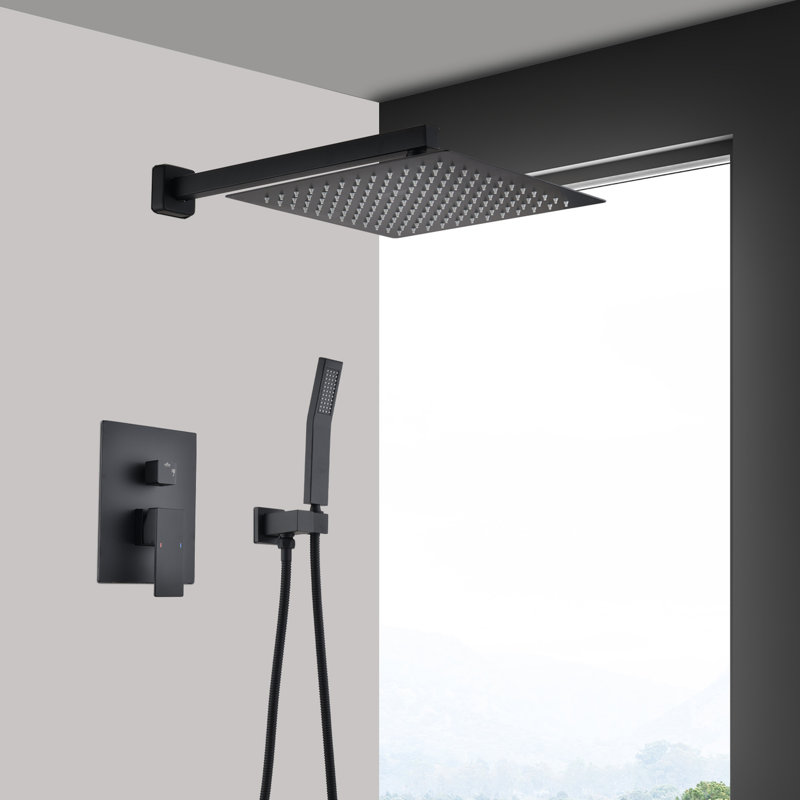 Pomme de douche écoénergétique avec effet de pluie, Noir