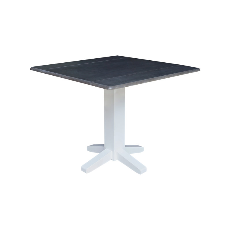 Table de salle à manger Lesha, Gris chiné / Blanc