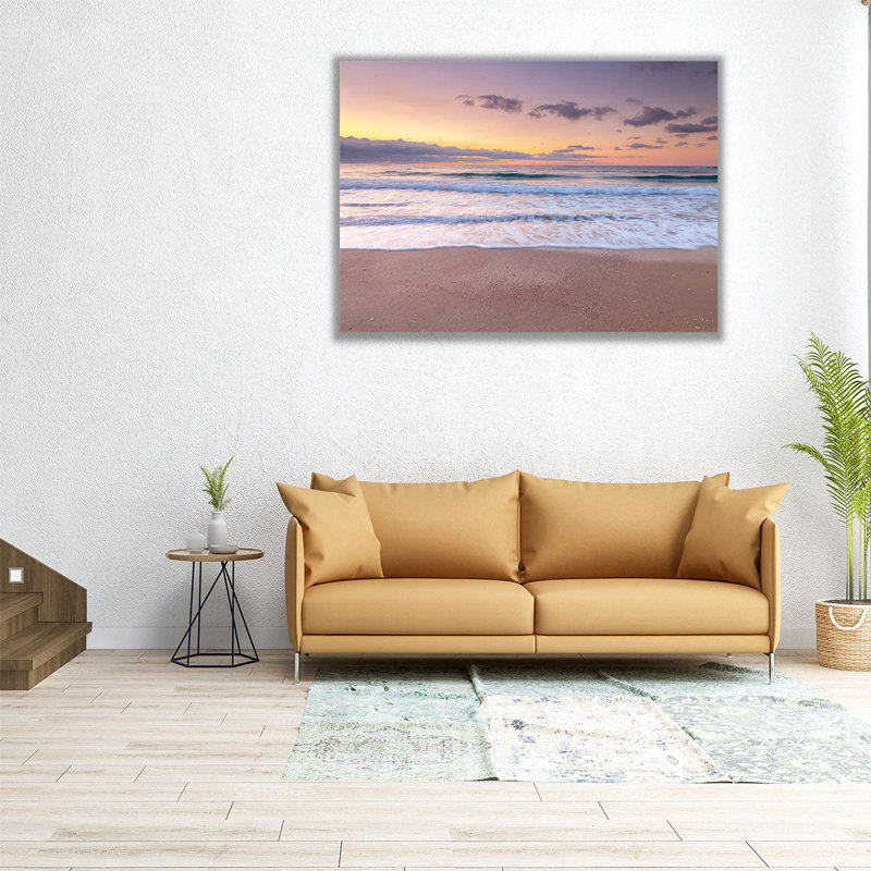«Evening View of Beautiful Beach In Israël», reproduction d'art sur toile, H 18 po x l 24 po