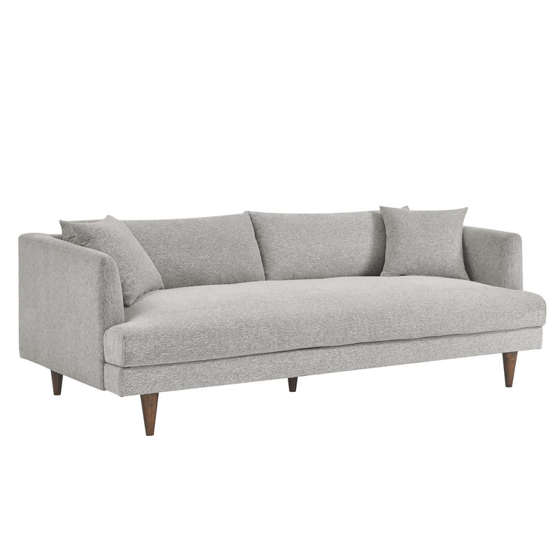 Zoya Light Gray Fabric Sofa with Down Fill Cushions