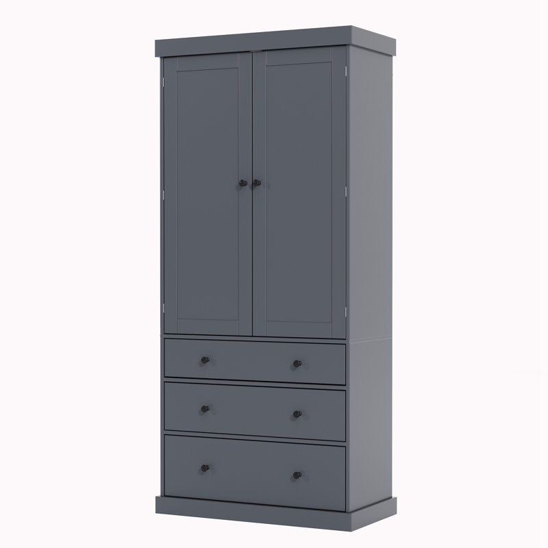 Armoire de rangement avec 3 tablettes réglables, Gris