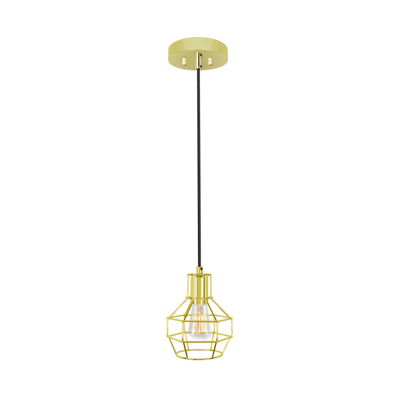 Luminaire suspendu géométrique de style lanterne 1 lumière
