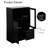 Modern Black MDF Storage Cabinet with Glass Doors, Drawer & Open Shelves – Versatile for Bedroom, Living Room, Dining Room & Office-1790410585