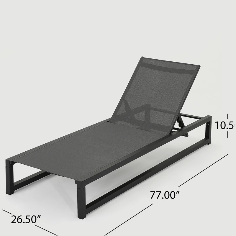 Chaise longue Modesta, ensemble de 2, Noir