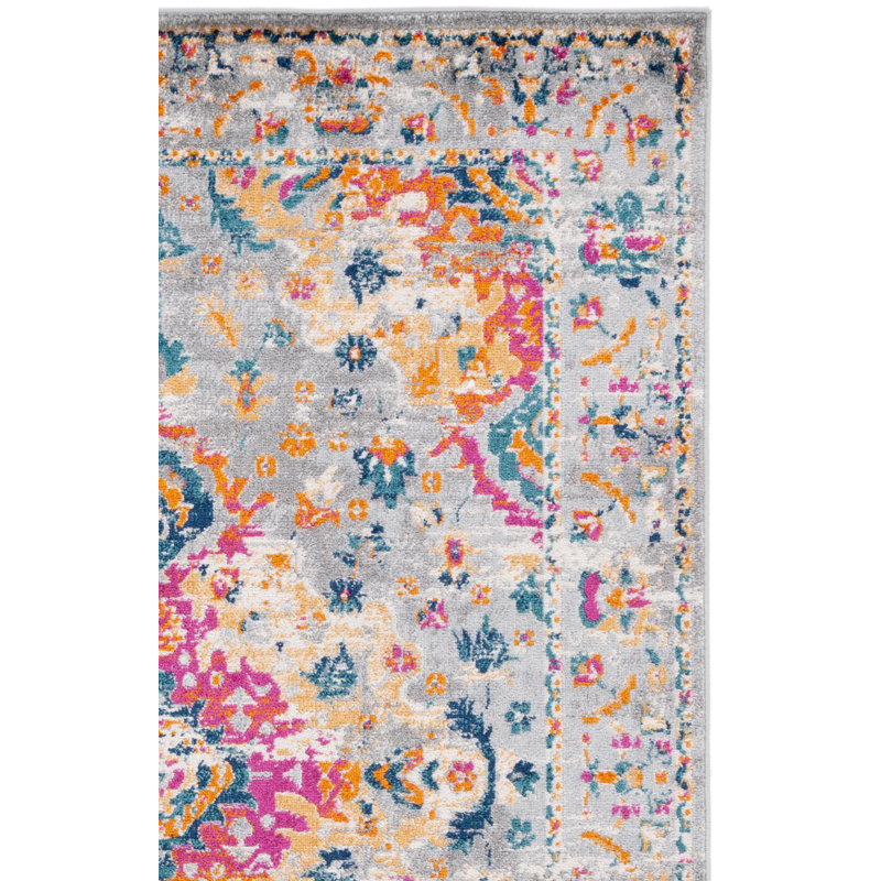 Tapis gris / fuchsia Felty 154, Rectangle 5 pi 3 po x 7 pi 6 po