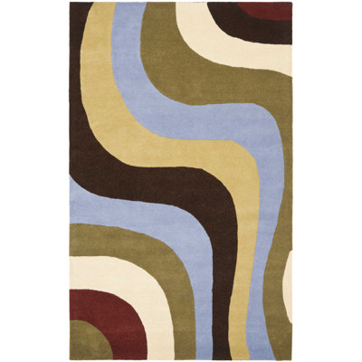 Charbonneau Drive Hand Tufted Wool Pile Abstract Rug