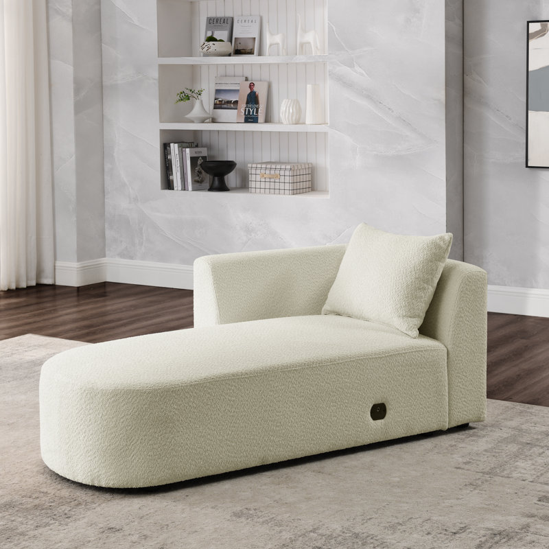 Upholstered 33'' Sofa & Chaise, Beige Polypropylene / Olefin