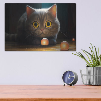 Winston Porter 'Gray Cat' by Momart Metal Wall Art
