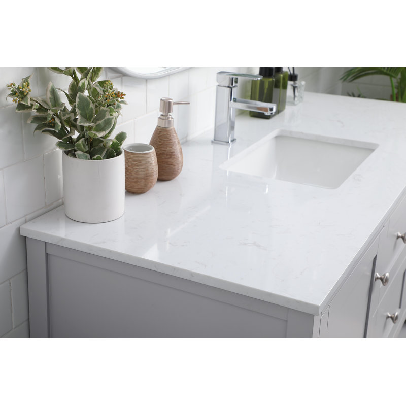 Heath 54’’ Bathroom Vanity With Engineered Marble, Gray