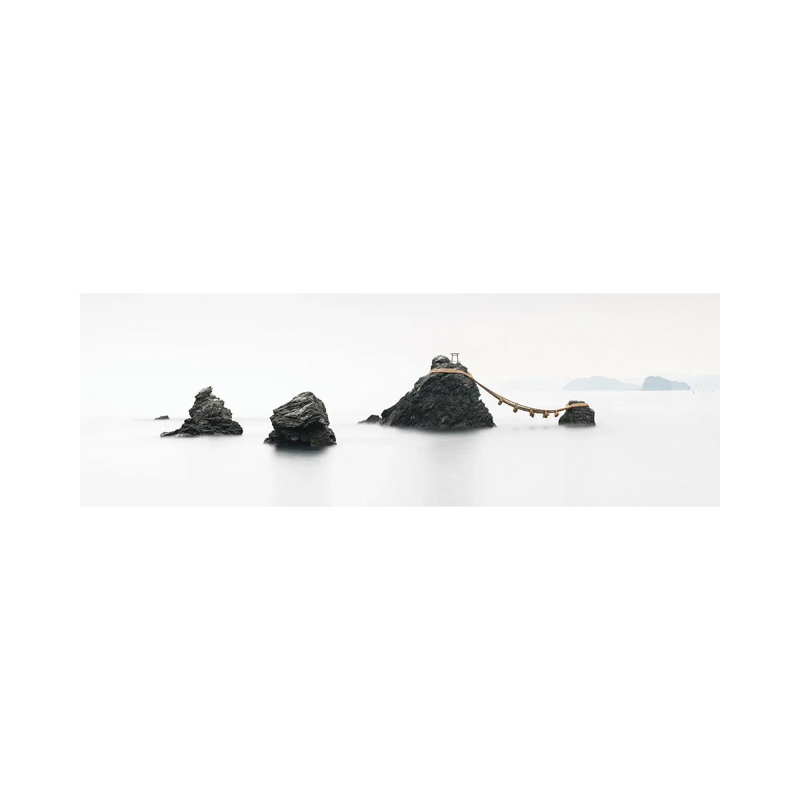 Meoto Iwa Rocks Panorama, Mie Prefecture, Japan by Jan Becke - Wrapped Canvas Panoramic Print