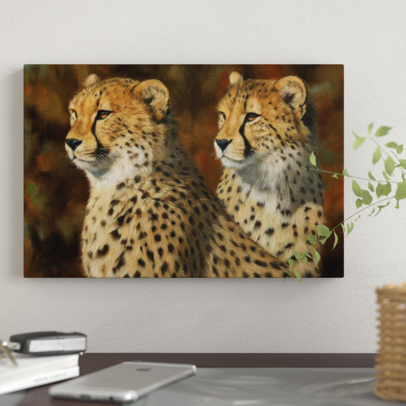 «Cheetah Brothers», impression sur toile, H 12 po x l 18 po x P 1,5 po, Toile tendue, Pas de tapis