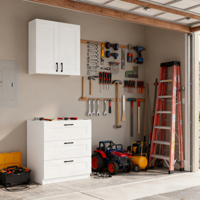 Système de rangement pour garage 2 pièces avec 3 tiroirs