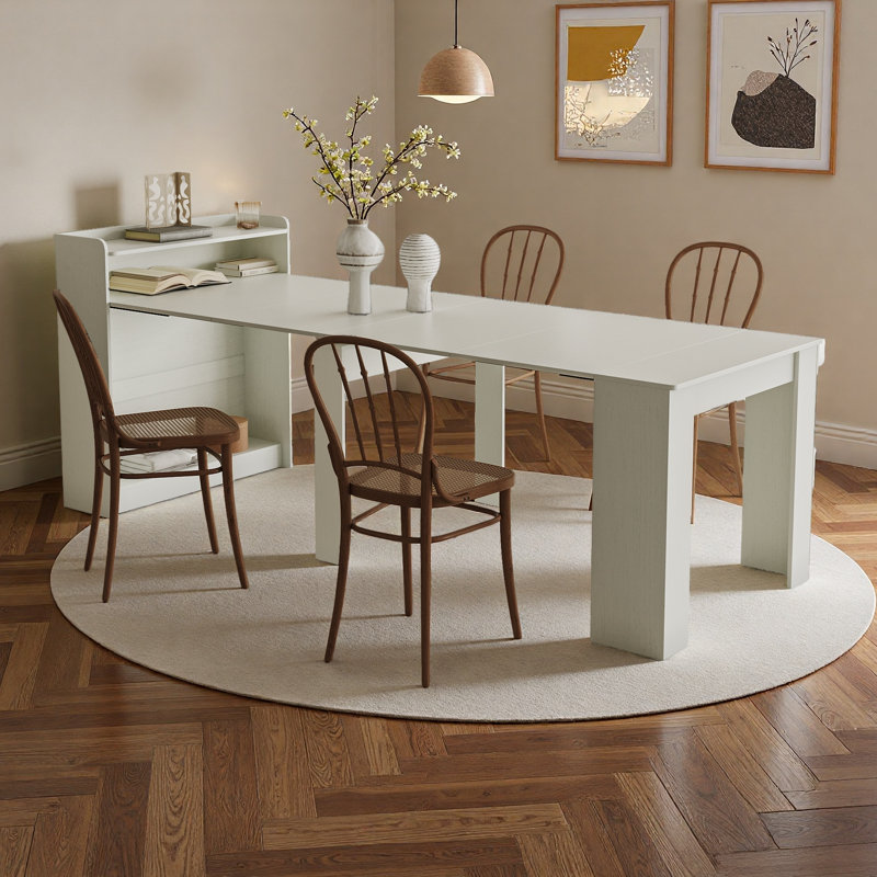 Table de salle à manger extensible moderne avec rangement caché, table extensible multifonctionnelle pour la cuisine, la salle à manger et les petits espaces