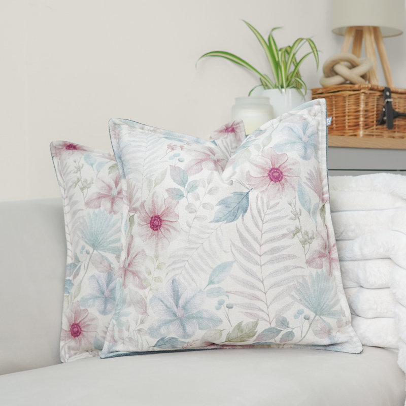 rucomfy Fibre Filled Watercolour Botanical Cushion. Home Decor Pillow, Extra Soft Fabric Throw Cushions. 45 x 45cm Throw Cushion