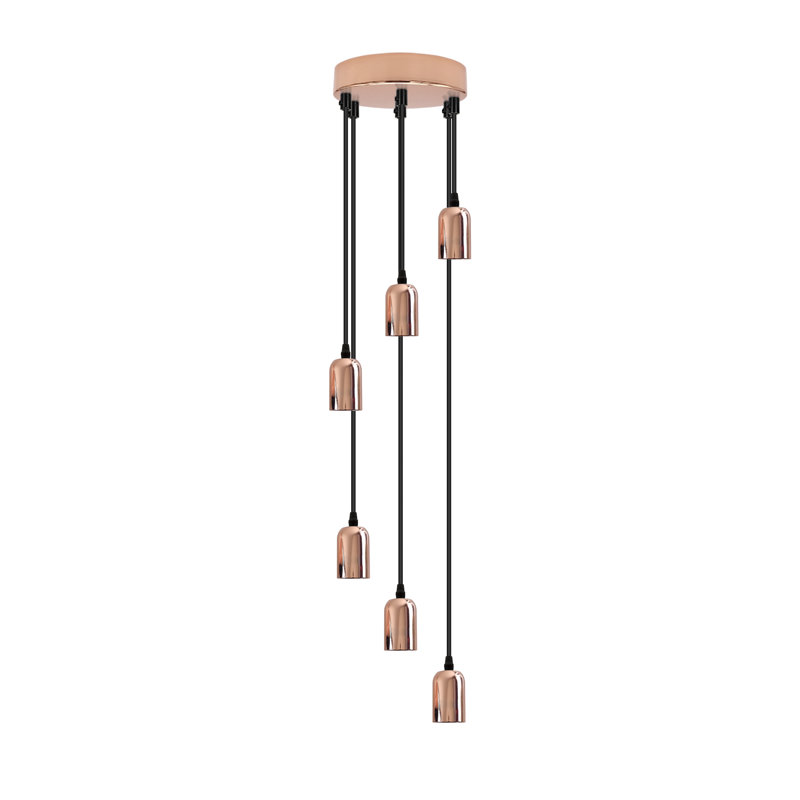 Juniperberry 6 - Light Rose Gold Cluster Pendant, No