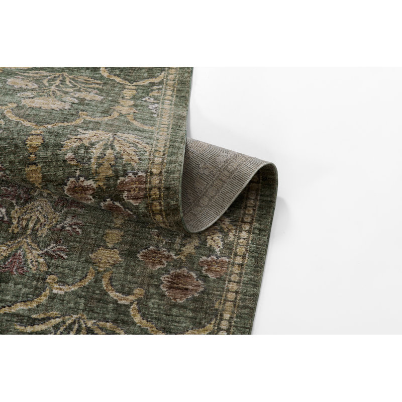Simmonsville Polyester Traditional Green Area Rug 6' X 9', 6' X 9'
