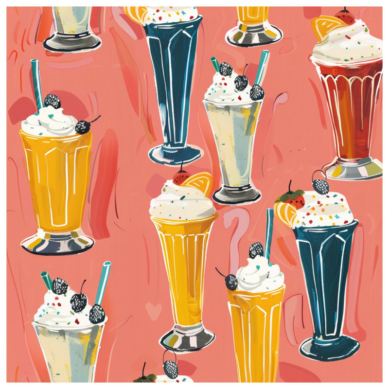 Milkshake Illustration Duvet Covers, King