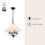 Luminaire suspendu 18 po noir avec abat-jour en lin blanc-129638098