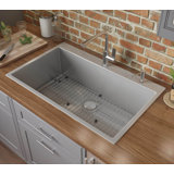 Tirana 30" L x 22" W Drop-In Kitchen Sink with Basket Strainer