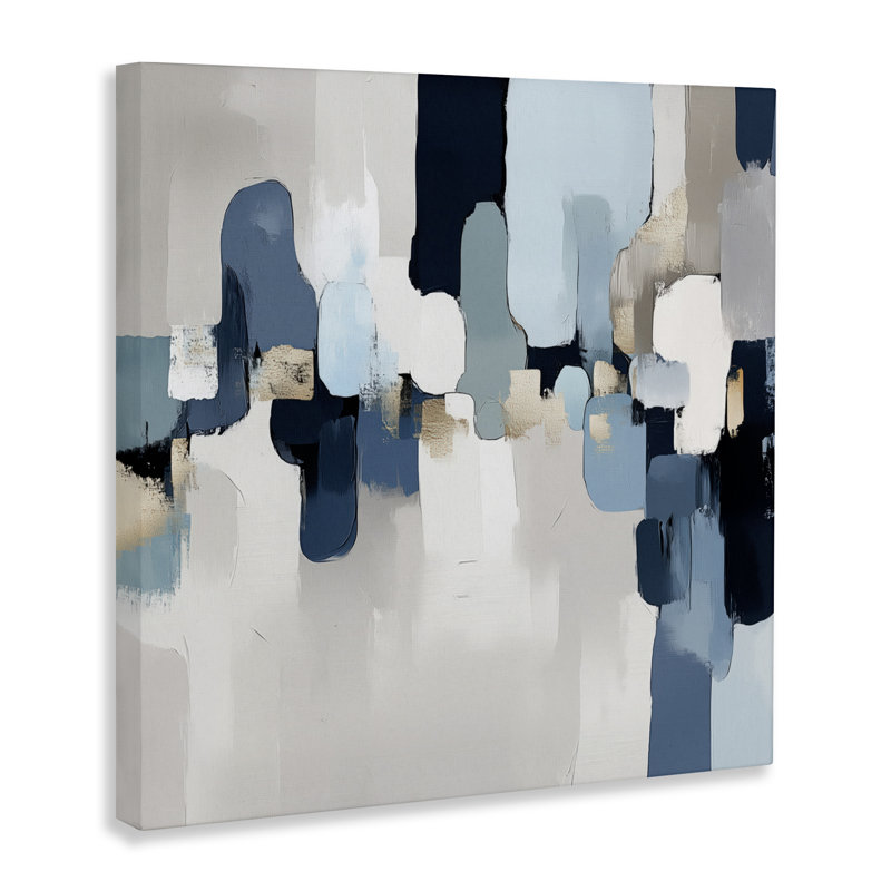Toile abstraite bleue douce situation, design par Annabelle Hall, H 24 po x l 24 po