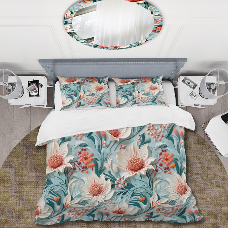 Ensemble de housse de couette Lagoon Serenade, Housse de couette pour grand lit et 2 taies décor