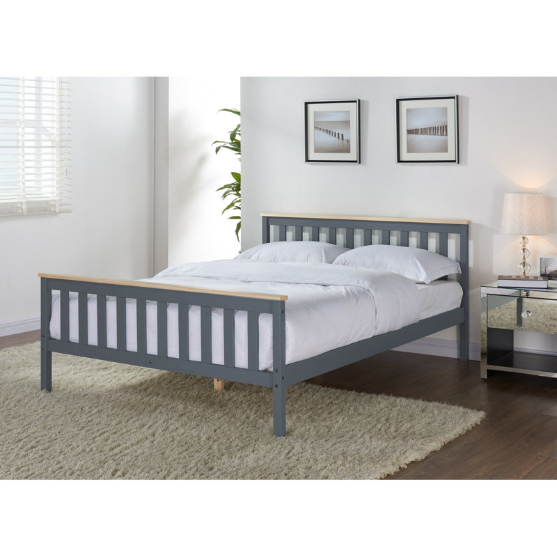 Aaliyahmarie Solid Wood Bed, Double (4'6), Grey/Oak