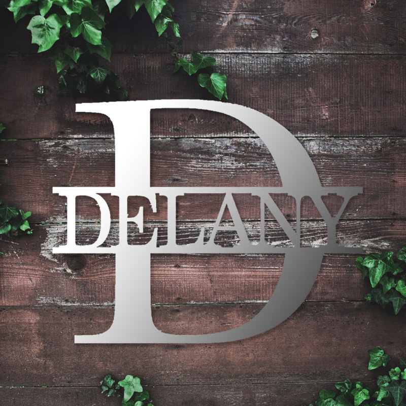 Décoration murale standard monogramme à lettre divisée, H 24 po x l 24 po x P 0,25 po, Dos plat