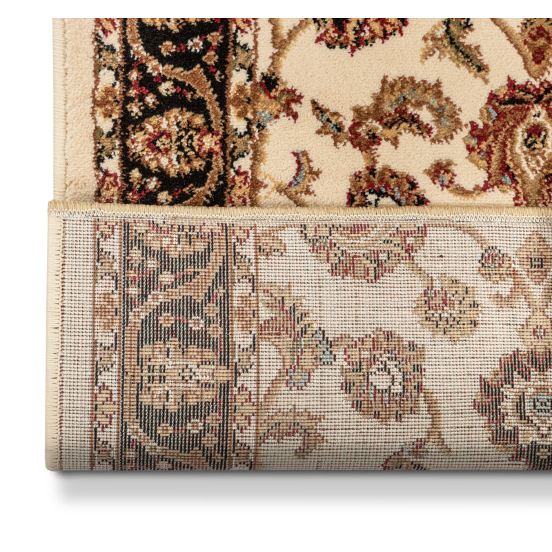 Chimeng Sarouk Oriental Ivory Custom Size Hallway Stair Runner - Traditional Floral Carpet, Runner 2'3" x 23'