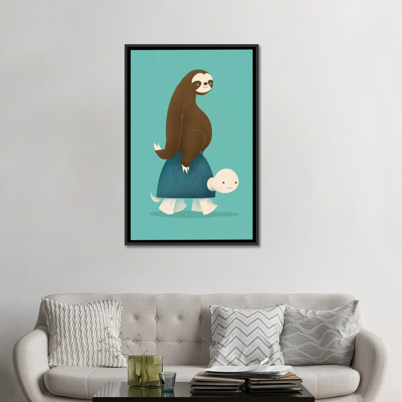 « slowe », impression sur toile, Toile encadrée noire, H 8 po x l 26 po x P 18 po, Pas de tapis