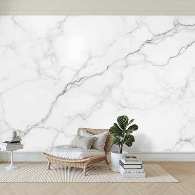 Papier peint auto-adhésif en marbre blanc naturel pour carrelage peau luxueuse et décorative auto-adhésive Creative Stone
