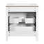 Meuble-lavabo blanc de 30 po avec charnières réglables à fermeture en douceur, tableau et cadre en bois massif pour lavabo classique en céramique avec rangement à 3 tiroirs-773690600