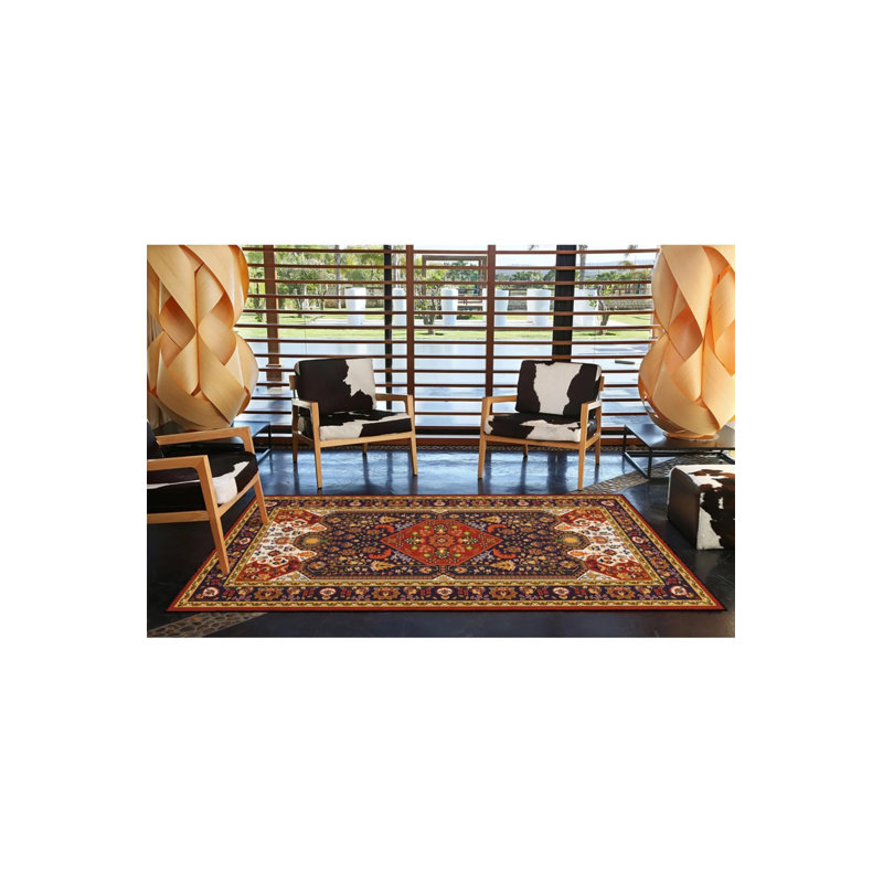 Colorful Themed Patterned Decorative And Woven Based Washable Carpet, Runner 2'6" x 6'7"
