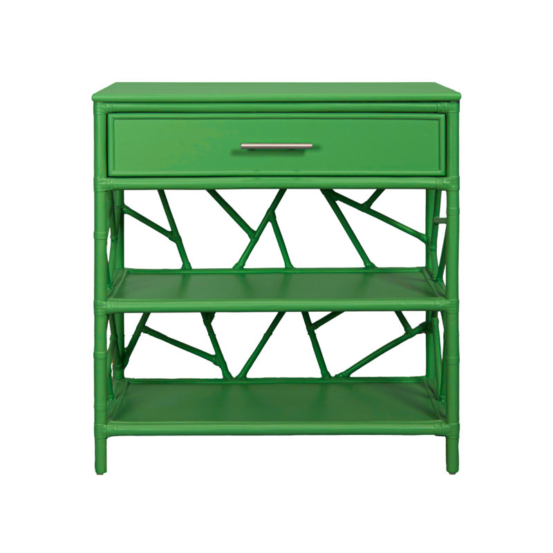 End Table with Storage, Bright Green