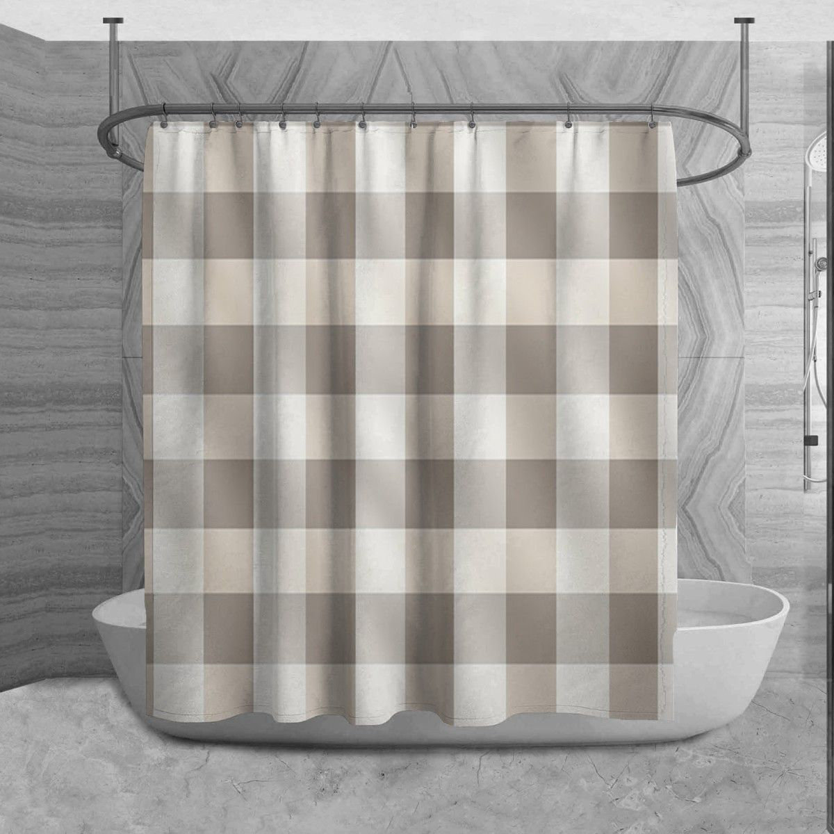 East Urban Home Quorra Gingham Shower Curtain Wayfair