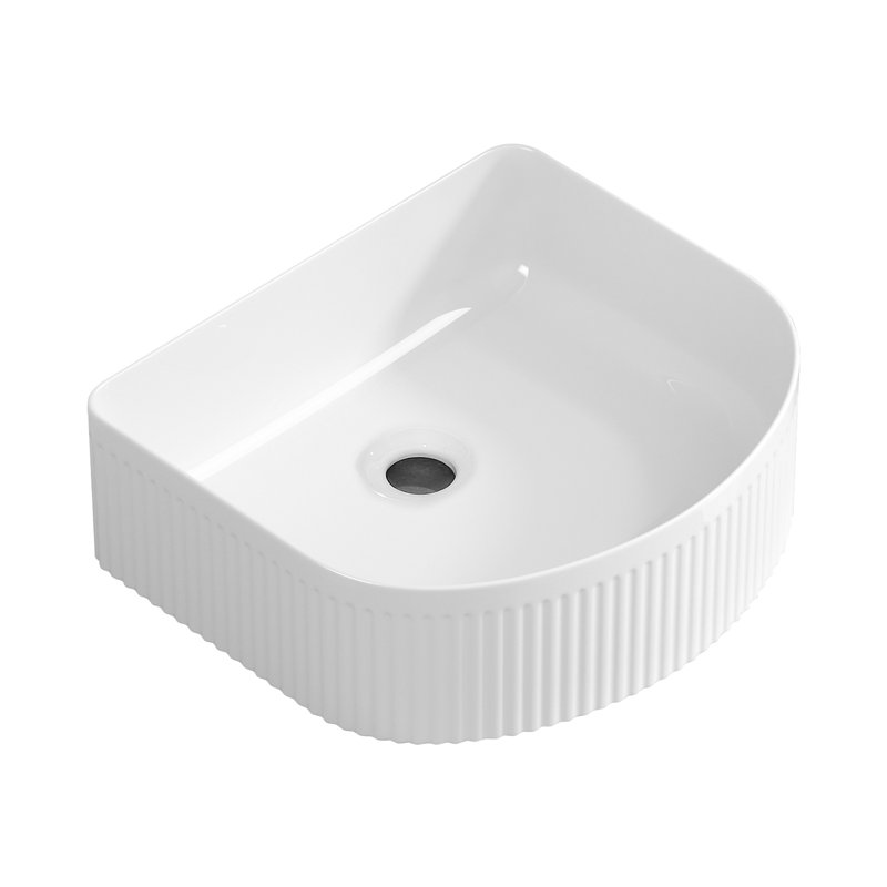 15,75 po Lavabo de salle de bain rectangulaire moderne en céramique vasque blanc lait
