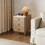 Ensemble de 2 tables de chevet en bois massif avec dessus en marbre et 3 tiroirs Annie-1516149781