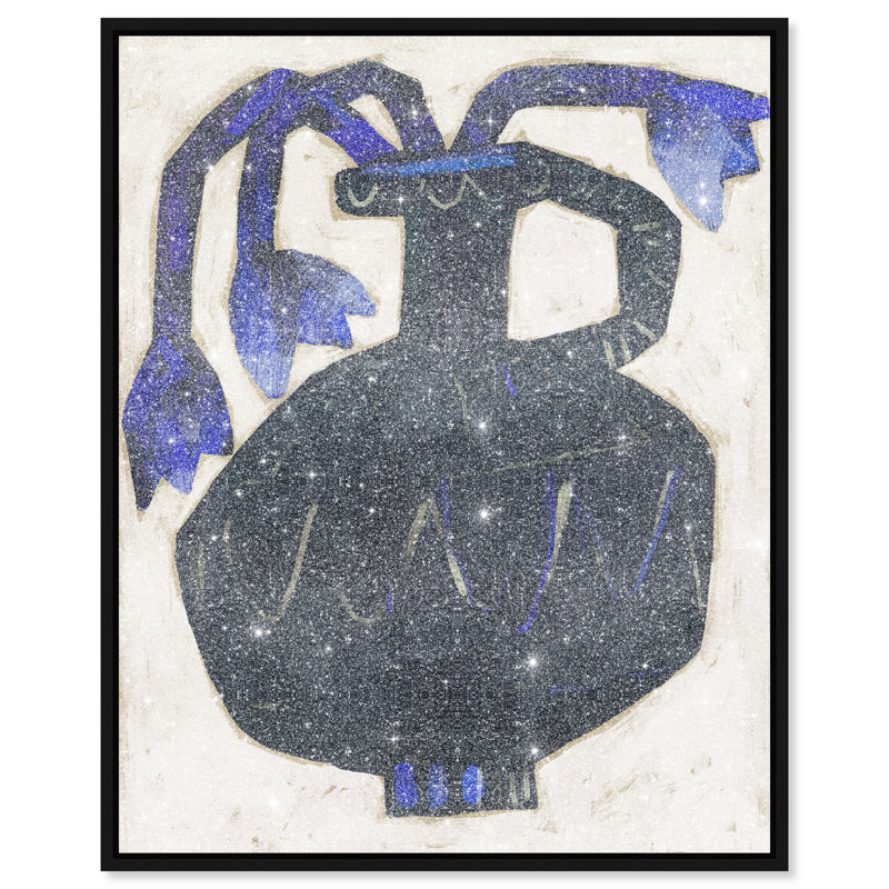 Indigo Vase Print by Oliver Gal, 37"H x 31"W, Black Floater Frame